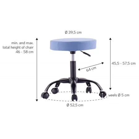 Obrotowy Stołek Taboret Biurowy Na Kółkach Regulowany